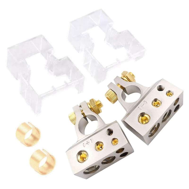 2 Pcs Positive Negative with 2 Covers Shims /2/4/8/10 Gauge Car Modified Battery Head Car Battery Te