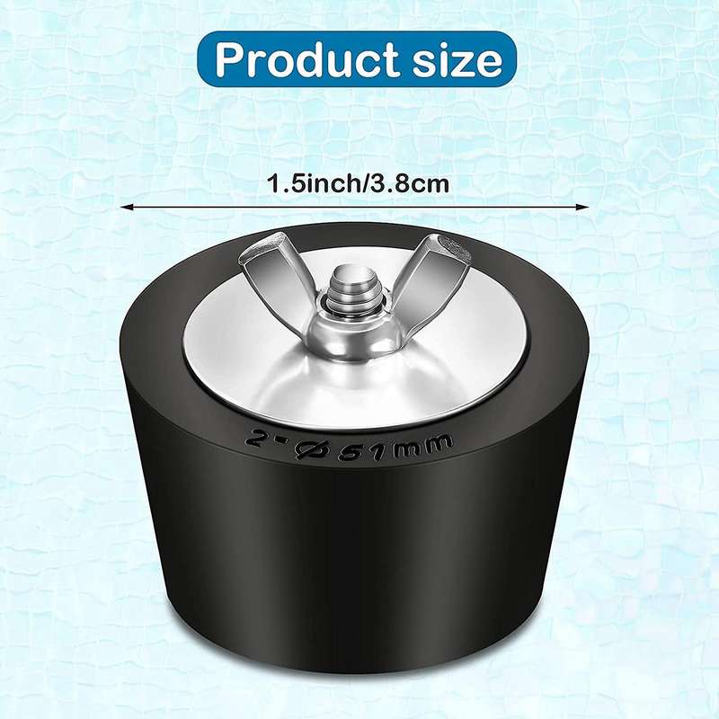 2 Pcs Pool Winterizing Plugs Swimming Pool Winter Expansion Plug Rubber Plugs with Screw Stainless S