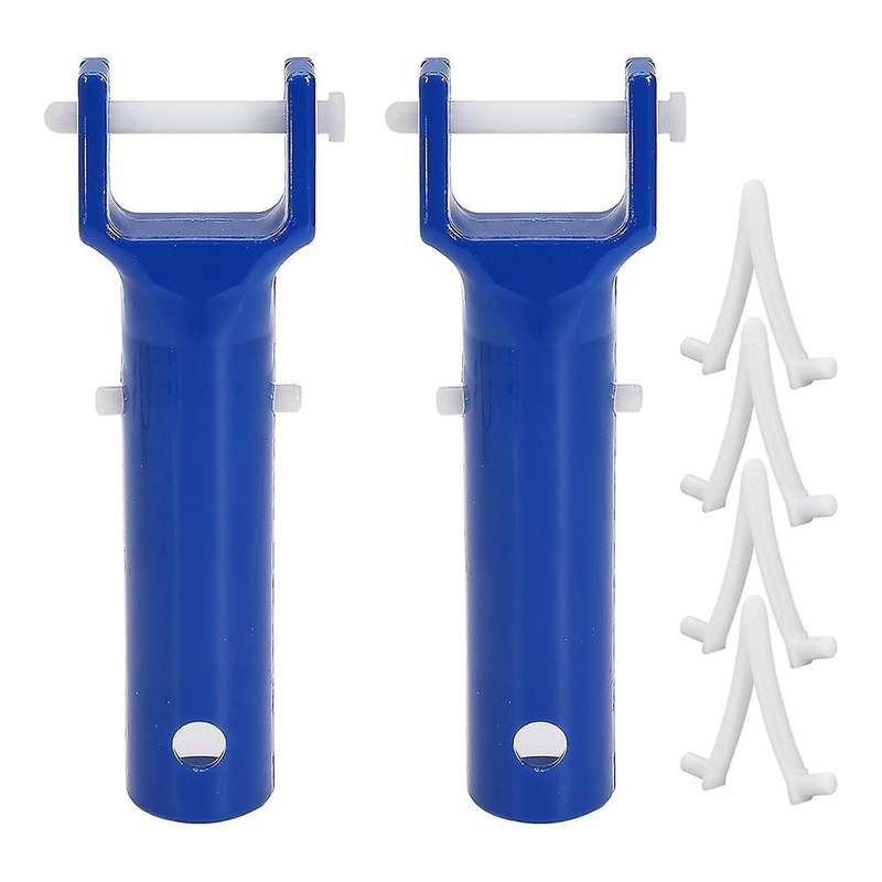 2 Pcs Pool Vacuum Head Handle with 4 Pcs Butterfly V-Clips and Pins Fits for Pool Spa Vacuum Head