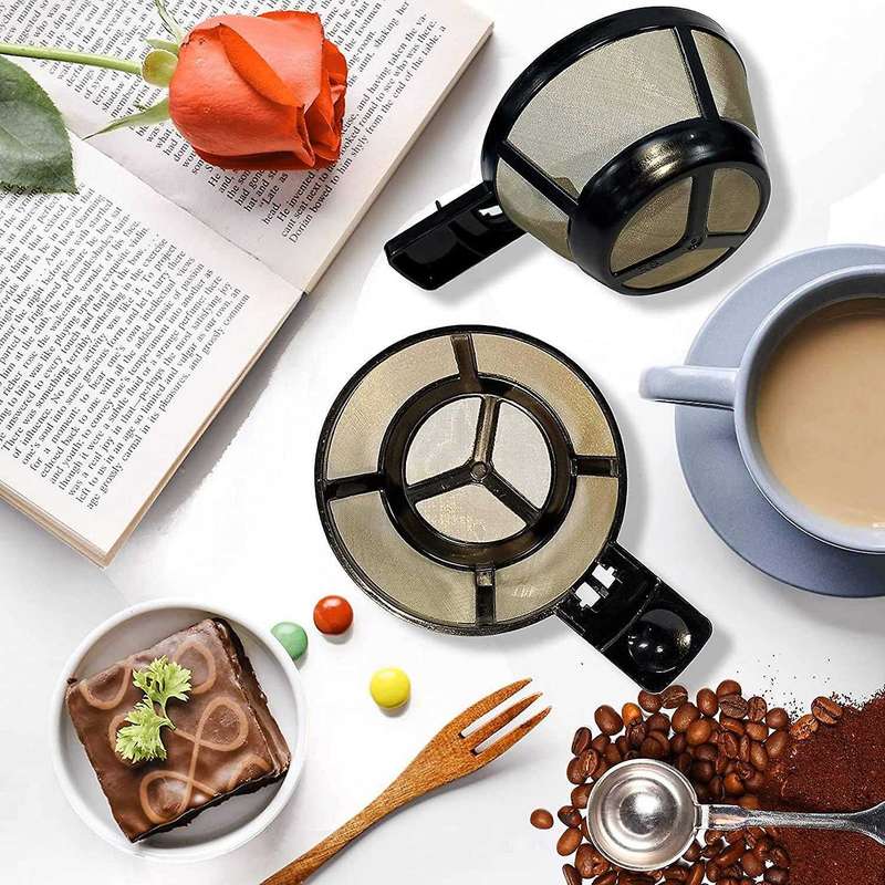 2 Pcs Reusable Single Serve Brew Replacement Coffee Basket Grounds Filter for 2-way Brewer Coffee M
