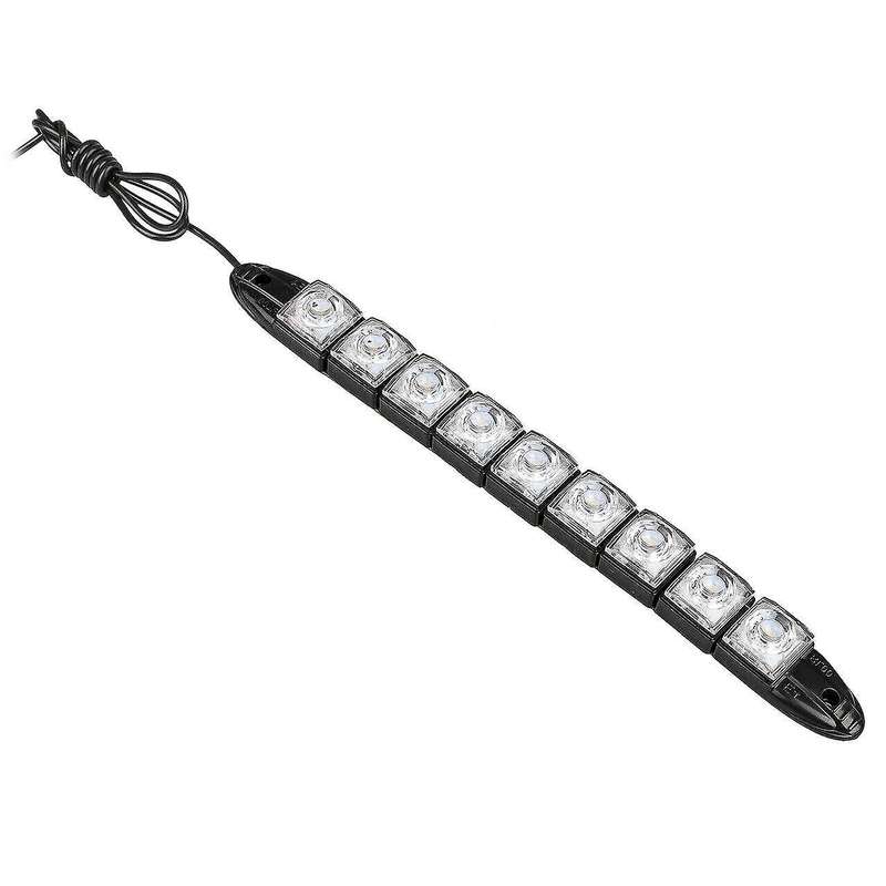 2 PCS Red Green Navigation 9LED Strip Light LED Daytime Running Light