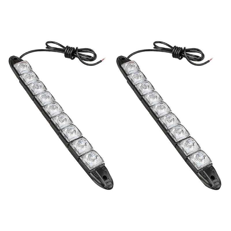 2 PCS Red Green Navigation 9LED Strip Light LED Daytime Running Light