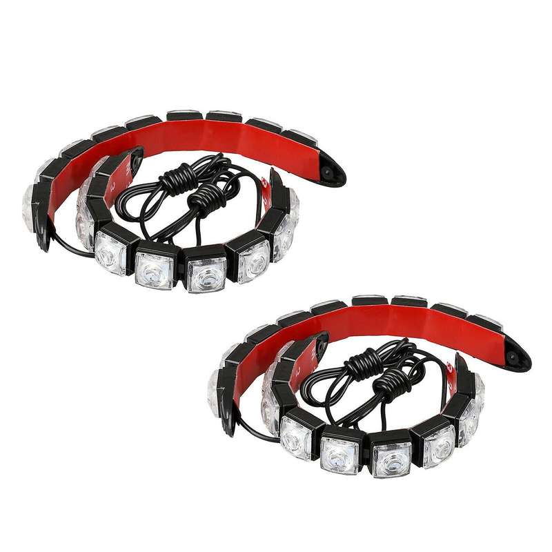 2 PCS Red Green Navigation 9LED Strip Light LED Daytime Running Light