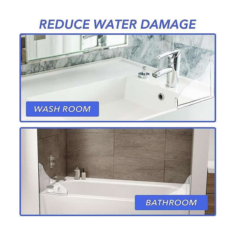 2 Pcs Shower Bathtub Splash Guard, Thickened Bathroom Bath Tub Splash Guards with 3 Meter Super Vis