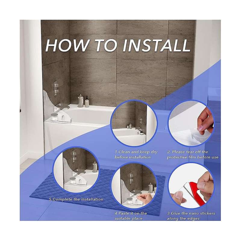 2 Pcs Shower Bathtub Splash Guard, Thickened Bathroom Bath Tub Splash Guards with 3 Meter Super Vis