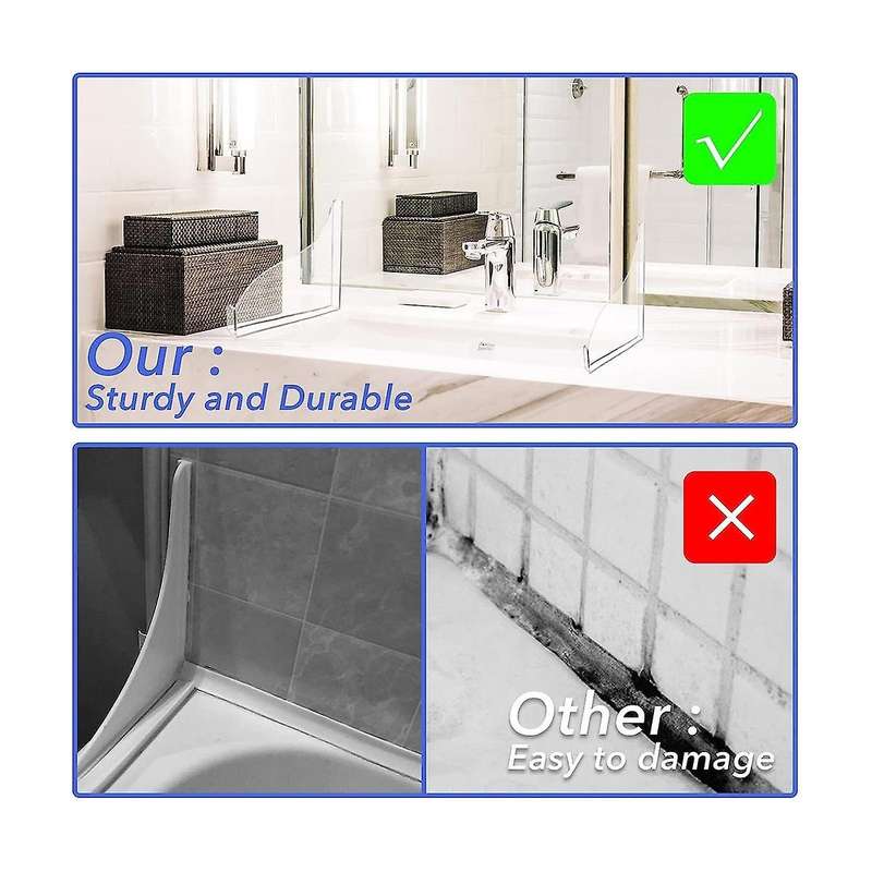 2 Pcs Shower Bathtub Splash Guard, Thickened Bathroom Bath Tub Splash Guards with 3 Meter Super Vis