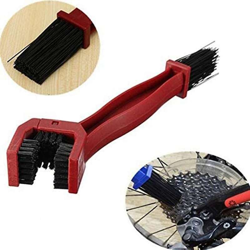 2 PCS Set Motorcycle Bicycle Chain Universal Cleaning Brush Washer,Blue and Red