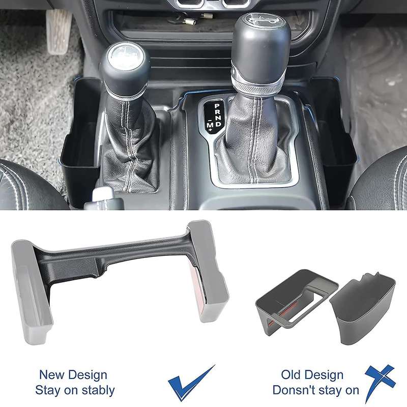 2 PCS Shifter Side Tray Organizer and Center Console Hanging Storage Box for Wrangler JL JT 2018-202