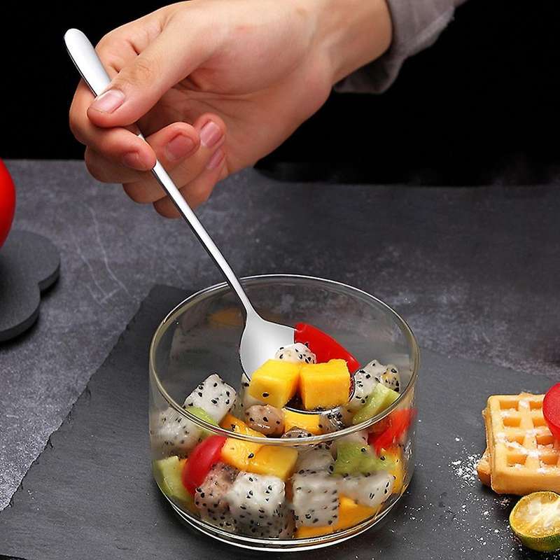 2 Pcs Soup Spoon Stainless Steel Long Handle Tablespoon Tableware Kitchen Accessories Tea Coffee Spo