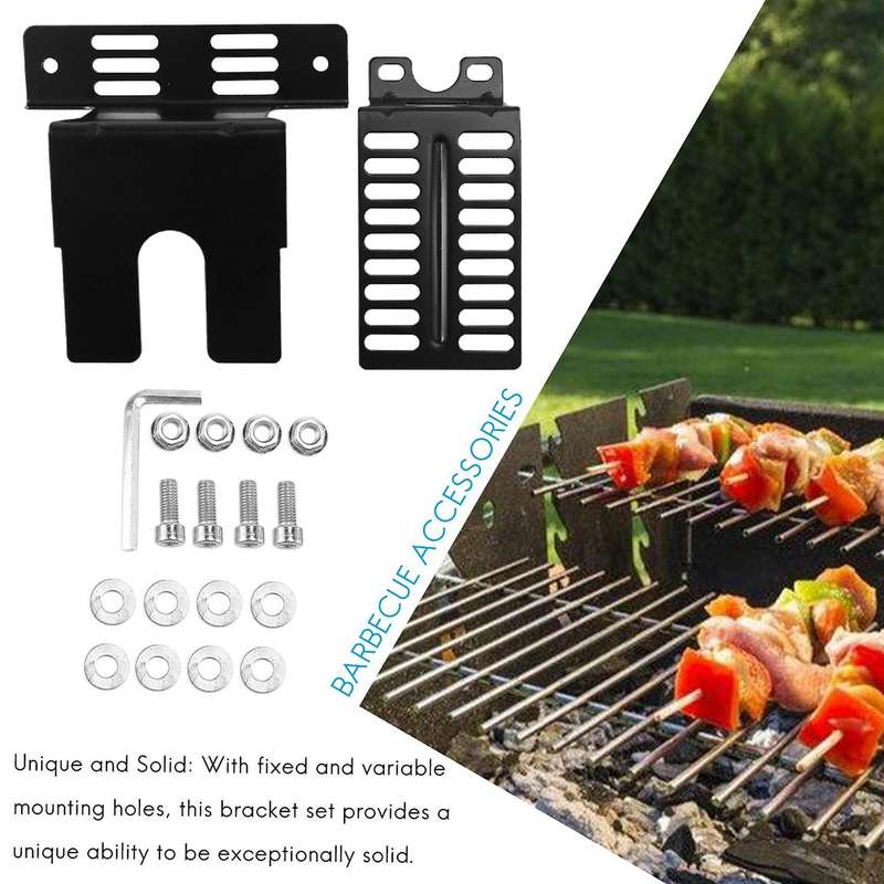 2 PCS Stainless Steel Rotisserie Motor Bracket Set Universal Barbecue Motor Support Plates Outdoor C