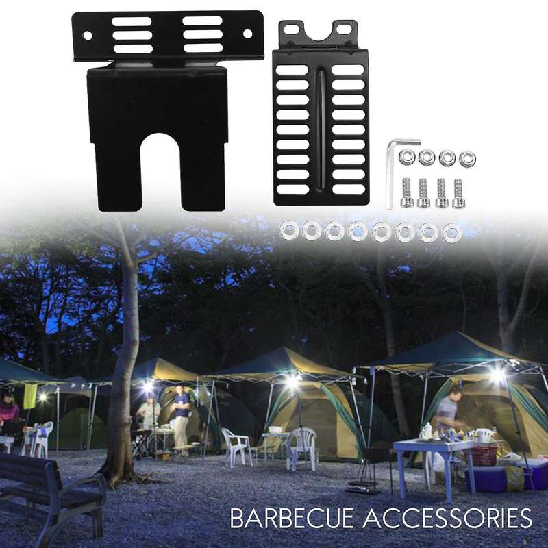2 PCS Stainless Steel Rotisserie Motor Bracket Set Universal Barbecue Motor Support Plates Outdoor C