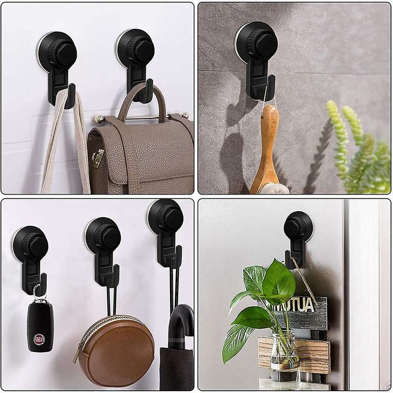 2 Pcs Suction Cup Hooks Powerful Suction Cup Bathroom Hooks,Vacuum Wall Hooks for Towel,Waterproof S