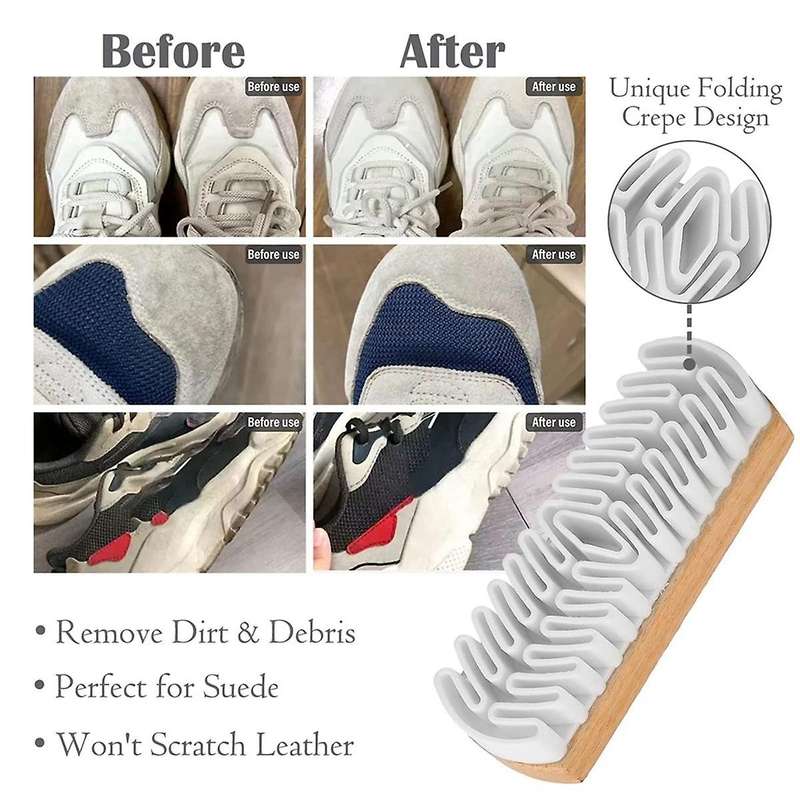 2 Pcs Suede Shoe Brush, Suede Cleaner Brush Soft Suede Eraser Folded Crepe Shoe Brushes Leather