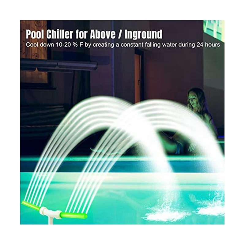 2 Pcs Swimming Pool Waterfall Fountain Spray Fluorescent Water Fountain Dual Fountain Adjustable Poo