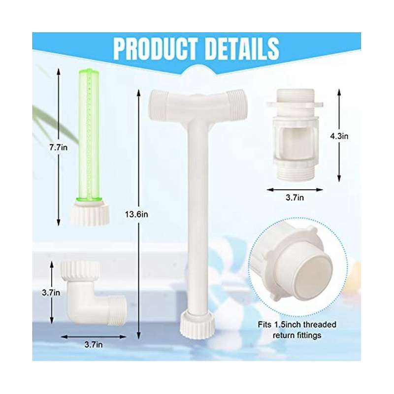 2 Pcs Swimming Pool Waterfall Fountain Spray Fluorescent Water Fountain Dual Fountain Adjustable Poo