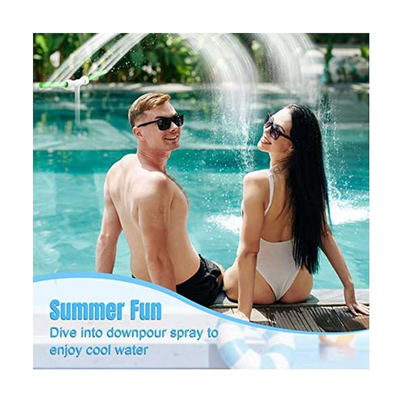 2 Pcs Swimming Pool Waterfall Fountain Spray Fluorescent Water Fountain Dual Fountain Adjustable Poo