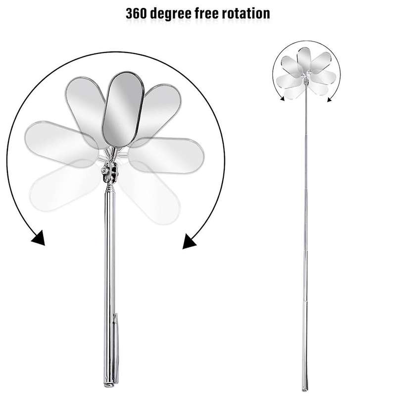 2 PCS Telescopic , Car , Retractable Extension Mirror for Vehicle Inspection