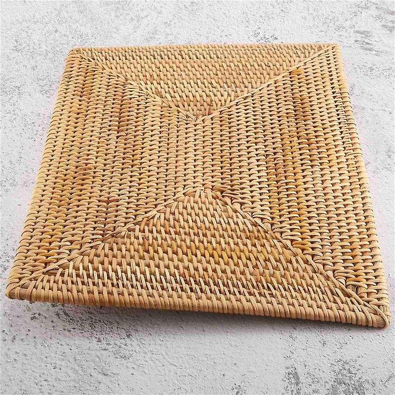 2 Pcs Table Mats Non Slip Rattan Placemats Dining Table Heat Resistant Woven Place Mats Insulation H