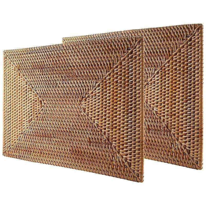 2 Pcs Table Mats Non Slip Rattan Placemats Dining Table Heat Resistant Woven Place Mats Insulation H