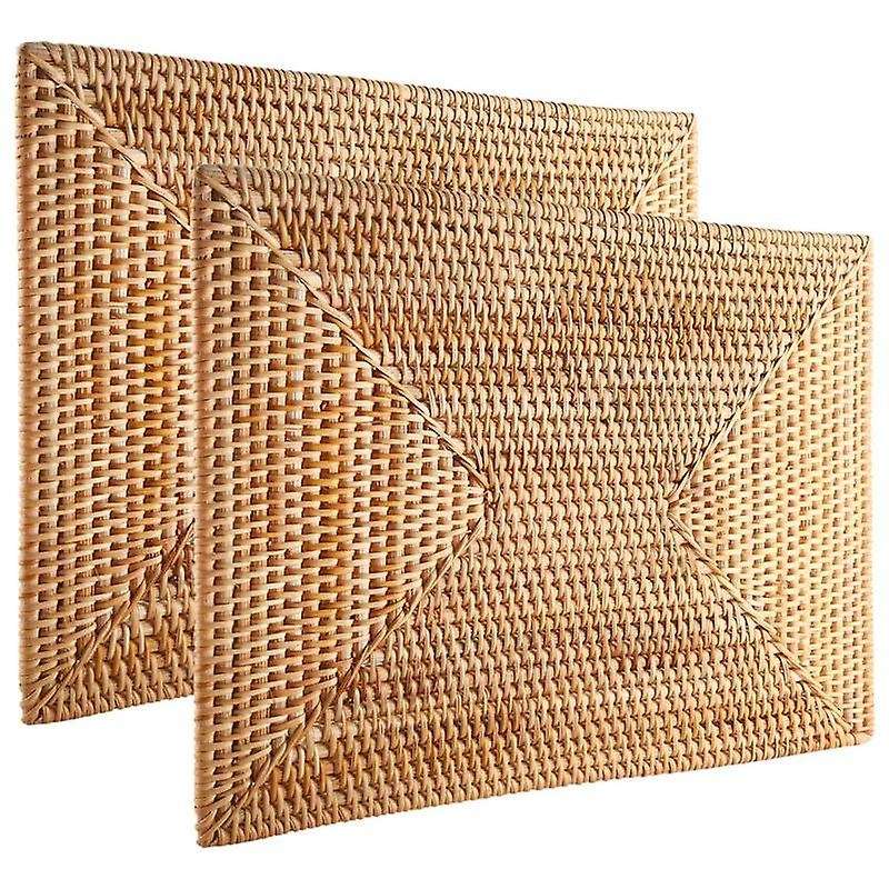 2 Pcs Table Mats Non Slip Rattan Placemats Dining Table Heat Resistant Woven Place Mats Insulation H