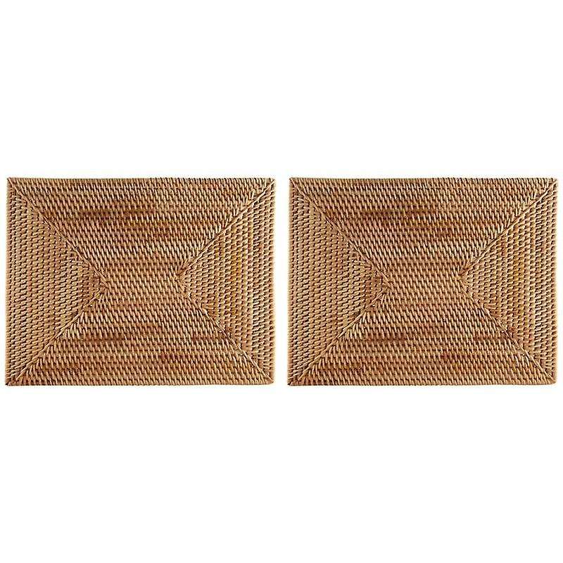 2 Pcs Table Mats Non Slip Rattan Placemats Dining Table Heat Resistant Woven Place Mats Insulation H
