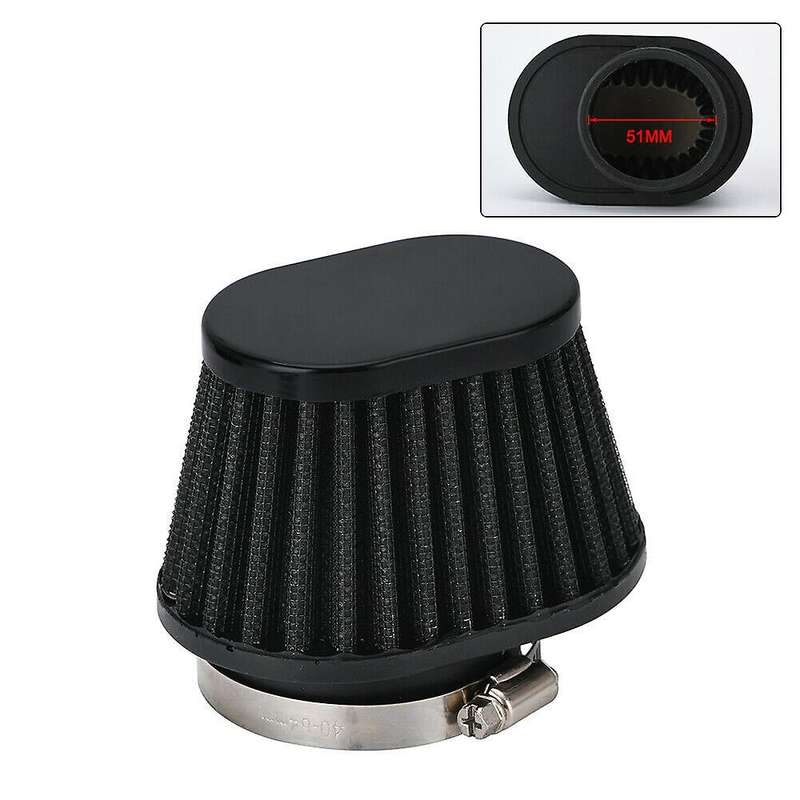 2 Pcs Universal Round Tapered Car Motorcycle Air Filter 51mm 2 inch Intake Filter-Black