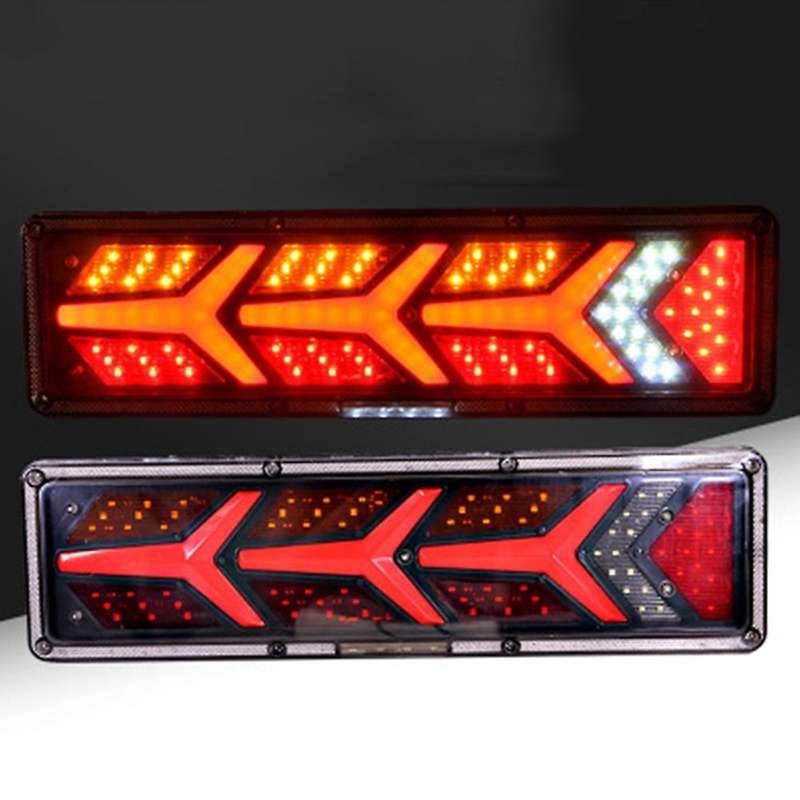 2 PCS Waterproof 24V LED Tail Lights Trailer Rear Auto Car Signal Lamp Caution Lights (33CM)
