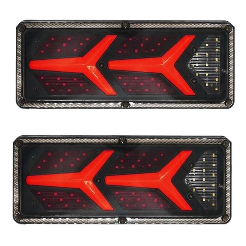 2 PCS Waterproof 24V LED Tail Lights Trailer Rear Auto Car Signal Lamp Caution Lights (33CM)