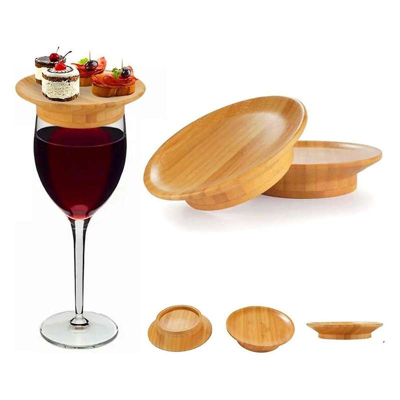 2 PCS Wine Glass Covers Wood Drinking Glass Lids to Keep Bugs Out Wood Water Glass Toppers Keeps Deb