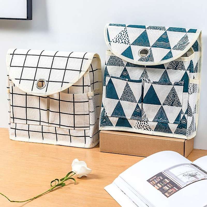 2 Pcs Wall Hanging Storage Bag, Style Fabric Wall Mounted Basket Storage with Pockets, Storage Bag o