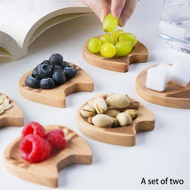 2 Pcs Wooden Dip Bowls Sauce Dishes Seasoning Dishes Serving Dishes Seasoning Bowl Sushi Soy Dishes