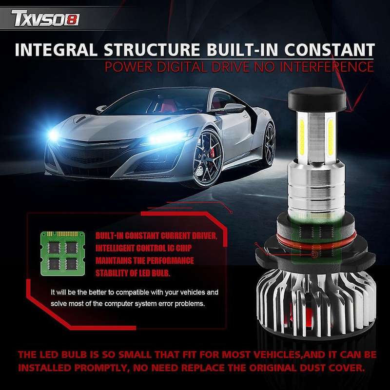 2 Pcs X3 9006 Bulbs, 110W 26000 Lumens Super Bright LED Waterproof Headlights Conversion Kit 6000K C