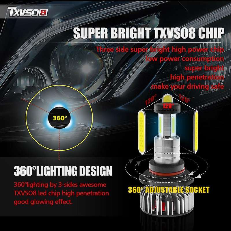 2 Pcs X3 9006 Bulbs, 110W 26000 Lumens Super Bright LED Waterproof Headlights Conversion Kit 6000K C