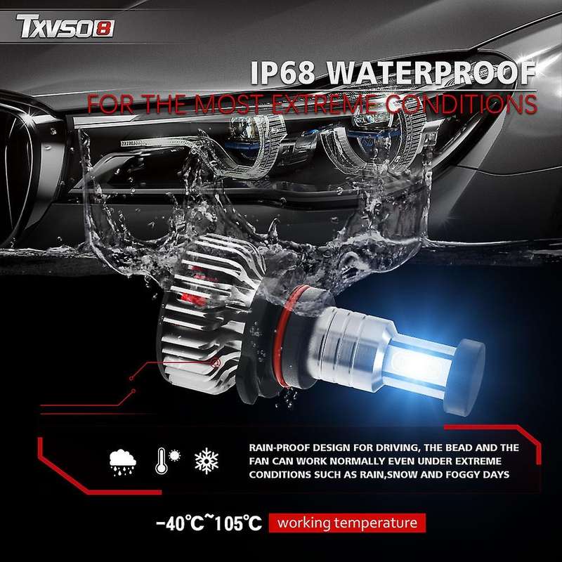 2 Pcs X3 9005 Bulbs, 110W 26000 Lumens Super Bright LED Waterproof Headlights Conversion Kit 6000K C