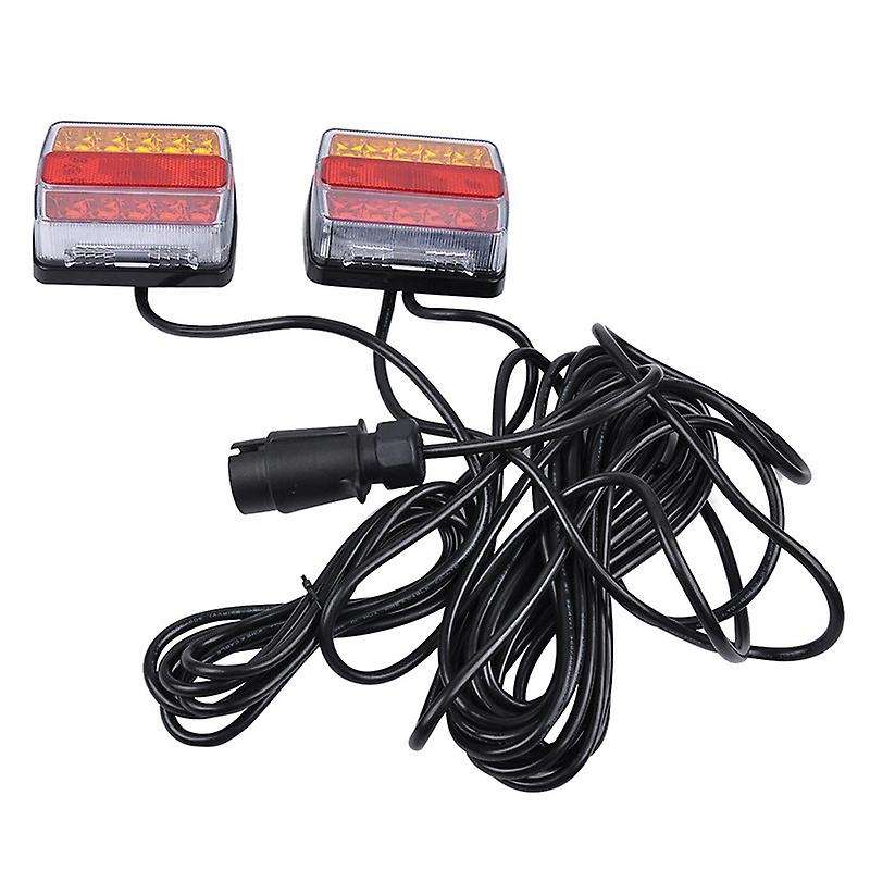 2 Piece 16 Trailer Tail Light with Magnet Combination Towing Taillight Car Truck Tail Light 12V Numb