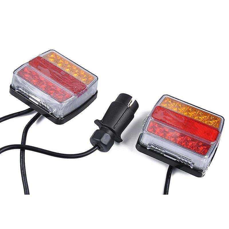 2 Piece 16 Trailer Tail Light with Magnet Combination Towing Taillight Car Truck Tail Light 12V Numb