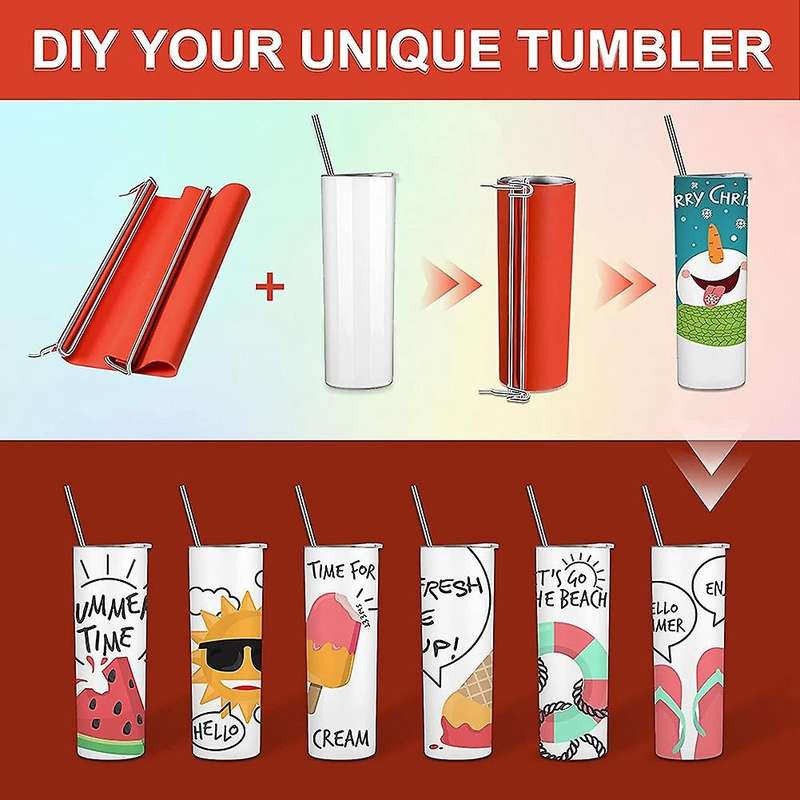 2 Pieces 20 Oz Silicone Tumbler Wrap Sublimation for Tumblers Printing Sublimation Tumblers in Oven