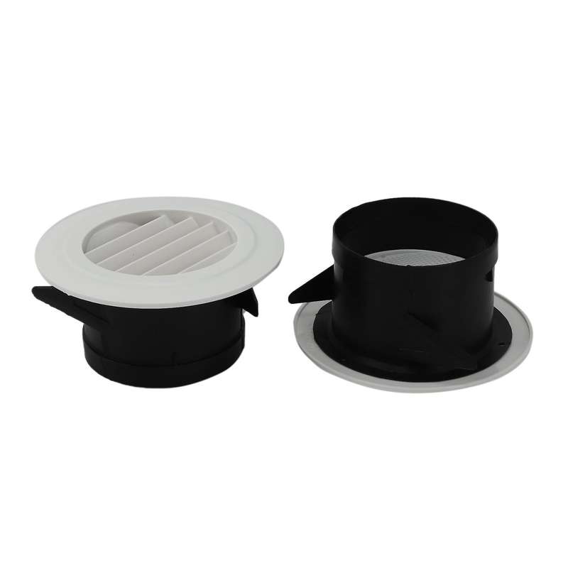 2 Pieces 4 Inch Air Vent Louver, Air Grill Cover with Built-in A Fly Screen for Bathroom Office Hom