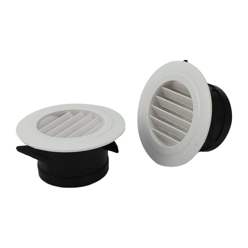 2 Pieces 4 Inch Air Vent Louver, Air Grill Cover with Built-in A Fly Screen for Bathroom Office Hom