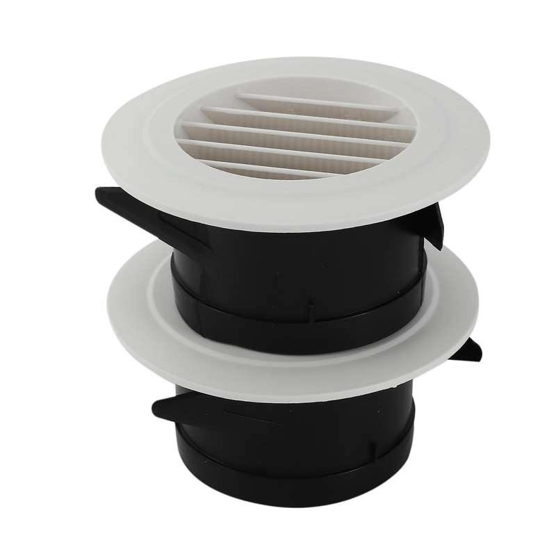 2 Pieces 4 Inch Air Vent Louver, Air Grill Cover with Built-in A Fly Screen for Bathroom Office Hom