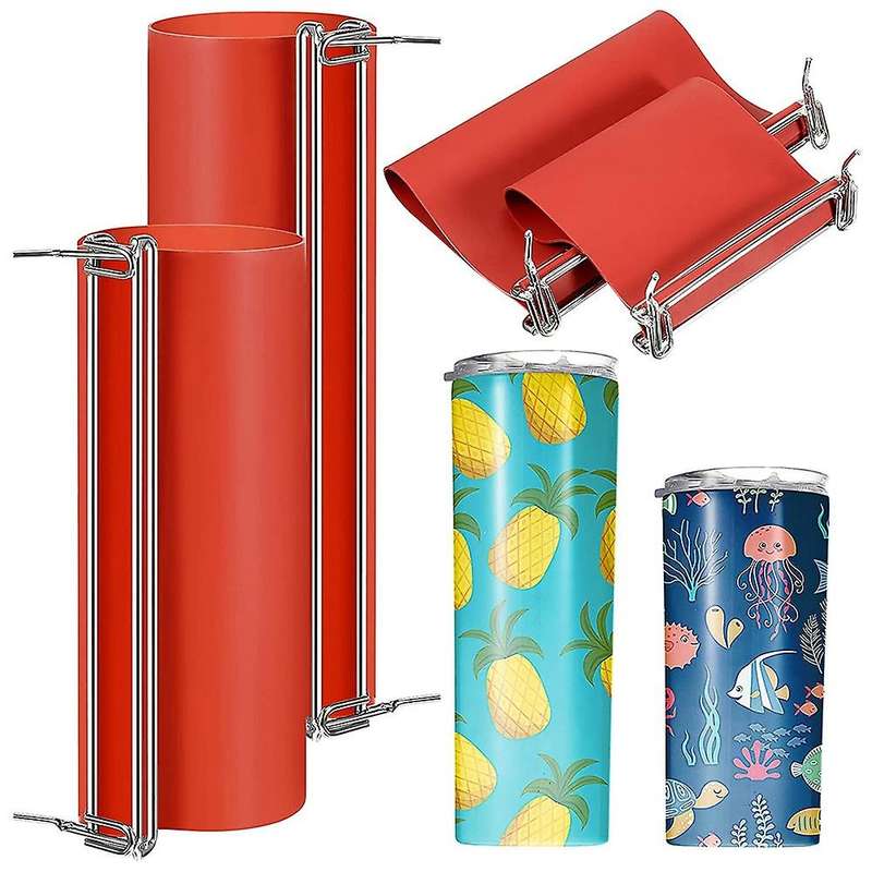 2 Pieces 15 Oz and 20 Oz Sublimation Mug Wrap Silicone Cup Clamp Heat Press Cup Wrap Mug Clamp Fixtu