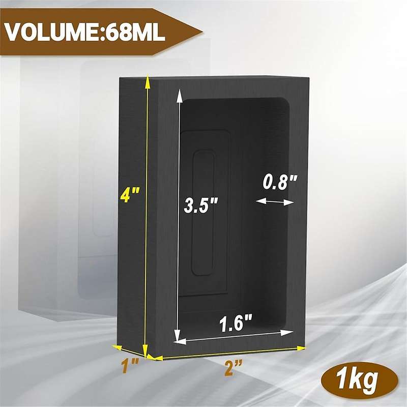 2 Pieces 1kg Graphite Ingot Mold Casting Tool, Casting Melting Tool, Used for Refining Gold, Silver,
