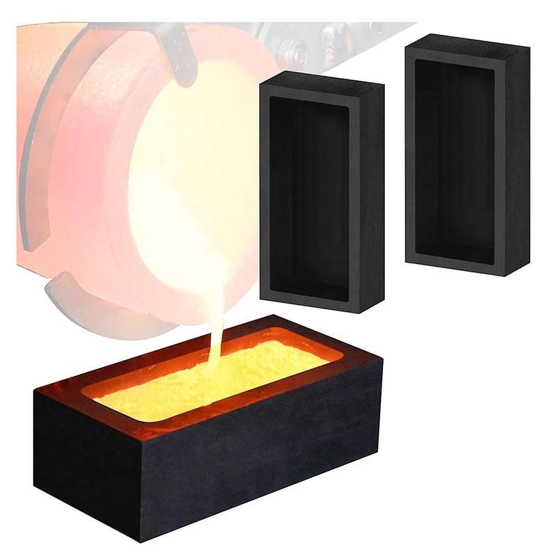 2 Pieces 1kg Graphite Ingot Mold Casting Tool, Casting Melting Tool, Used for Refining Gold, Silver,