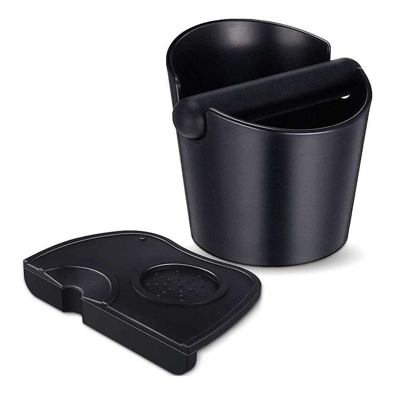 2 Pieces Espresso Knock Box Coffee Tamper Mat Reliable Barista with Removable Knock Bar Non-Slip Si