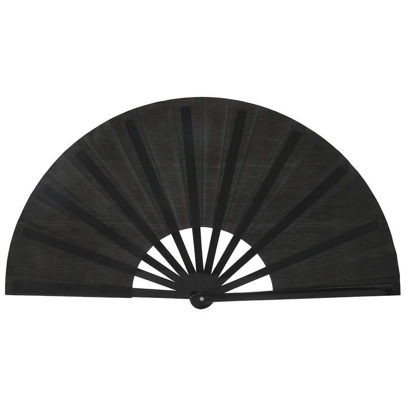 2 Pieces Folding Fan Nylon Cloth Handheld Folding Fan Chinese Kung Tai Fan Black Decoration Fold Ha