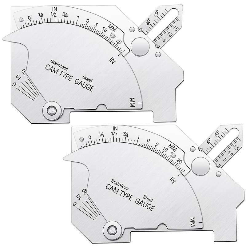 2 Pieces Bridge Cam Gage Welding Gauge for Inspection of Welded Surfaces Joints Stainless Steel Thi