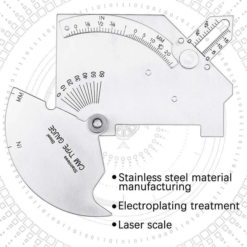 2 Pieces Bridge Cam Gage Welding Gauge for Inspection of Welded Surfaces Joints Stainless Steel Thi