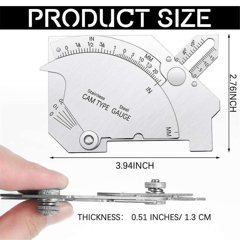 2 Pieces Bridge Cam Gage Welding Gauge for Inspection of Welded Surfaces Joints Stainless Steel Thi