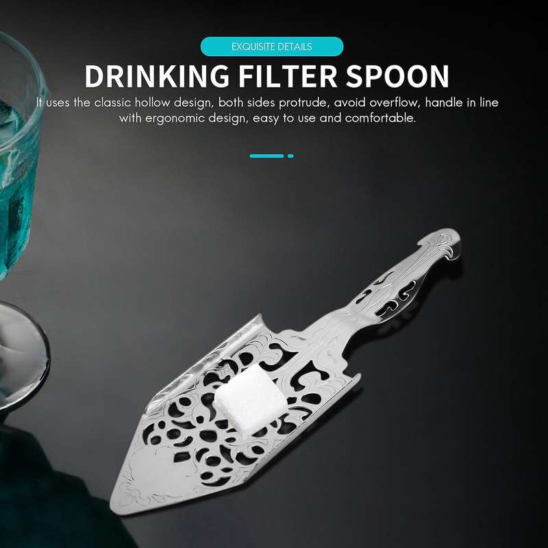 2 Pieces Absinthe Spoons, Stainless Steel Absinthe Cocktails Spoon Making Kit Gothic Absinthe Founta