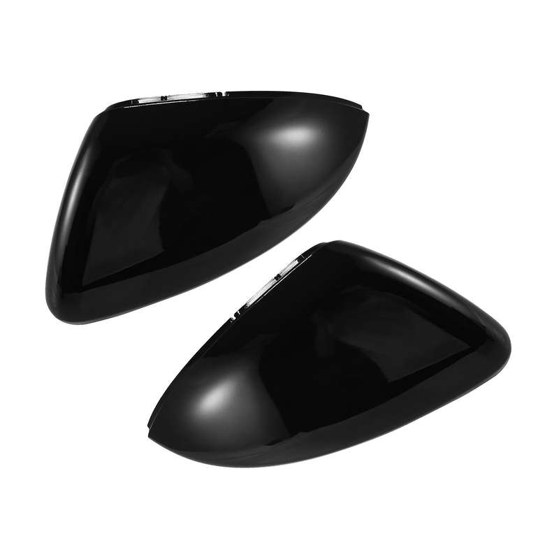 2 Pieces for Golf 7 Mk7 7.5 Gtd R for L E-golf Side Wing Mirror Cover Caps Bright Black Rearview Mi